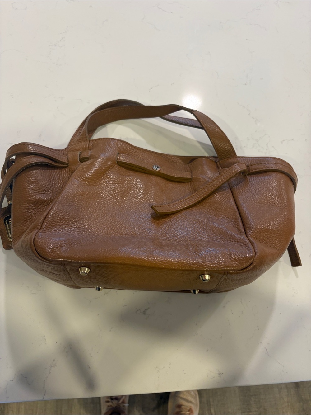 Valentina Women's Brown Leather Tote Handbag